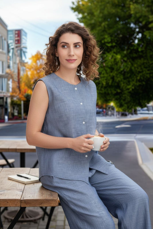 Catalina Camry Co-ord set with Denim touch